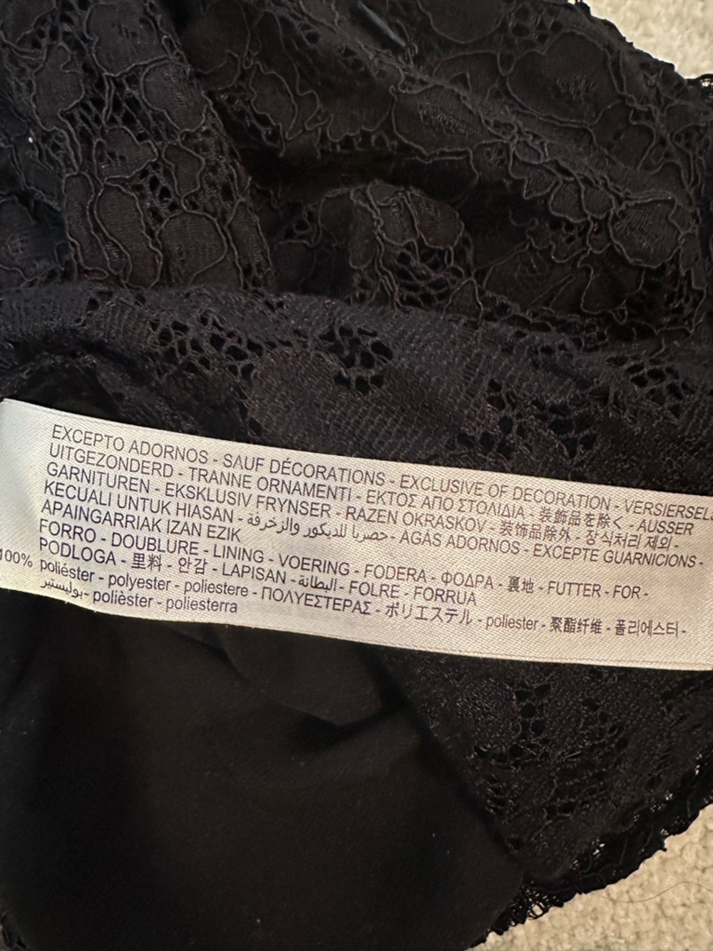 Zara Black Lace Long Sleeve Top - Picture 8 of 8
